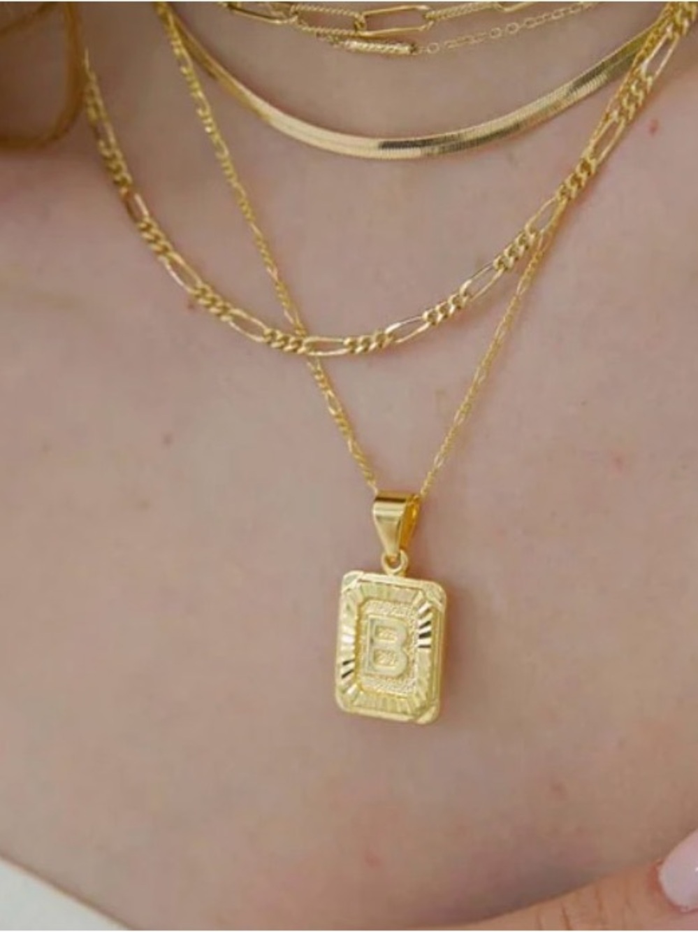 Bracha Gold Initial B Pendant Necklace Trending Y2K Minimalist Jewelry